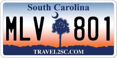 SC license plate MLV801