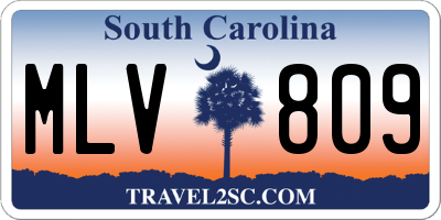 SC license plate MLV809