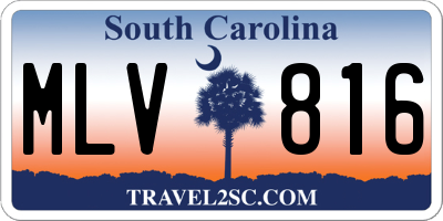 SC license plate MLV816