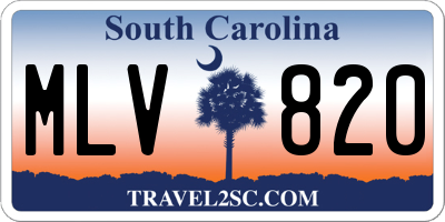 SC license plate MLV820