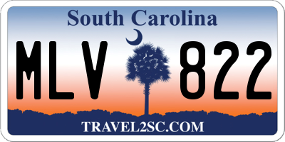 SC license plate MLV822