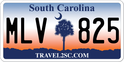 SC license plate MLV825