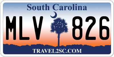 SC license plate MLV826