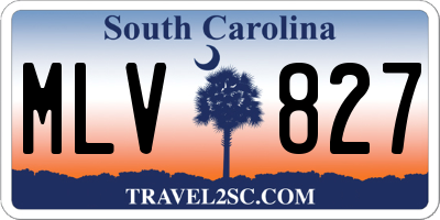 SC license plate MLV827