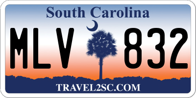 SC license plate MLV832