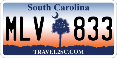 SC license plate MLV833
