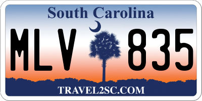SC license plate MLV835
