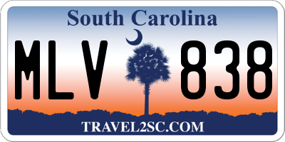 SC license plate MLV838