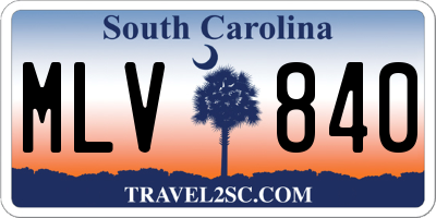 SC license plate MLV840