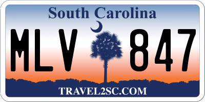 SC license plate MLV847