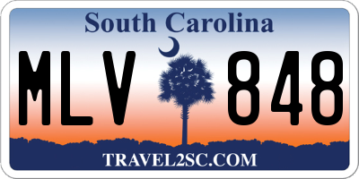 SC license plate MLV848