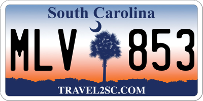 SC license plate MLV853