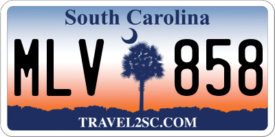 SC license plate MLV858