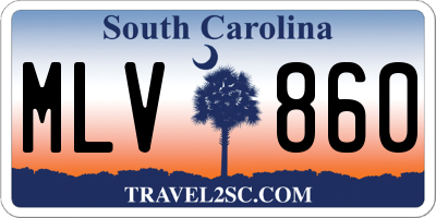 SC license plate MLV860