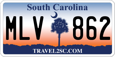 SC license plate MLV862