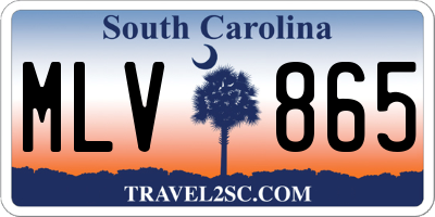 SC license plate MLV865