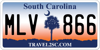 SC license plate MLV866