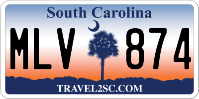 SC license plate MLV874