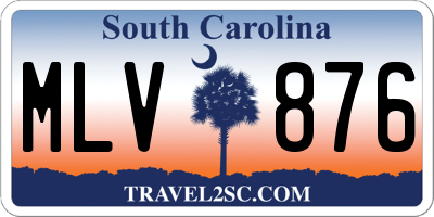 SC license plate MLV876