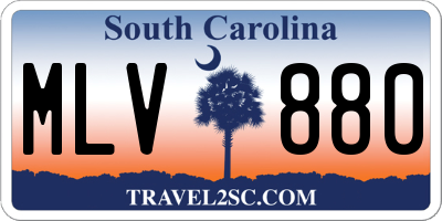 SC license plate MLV880