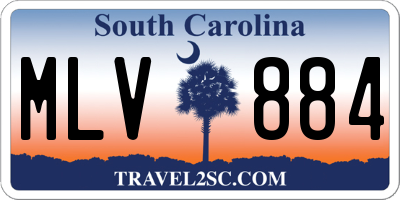 SC license plate MLV884