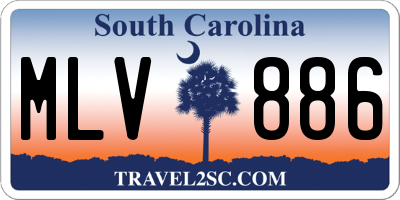 SC license plate MLV886