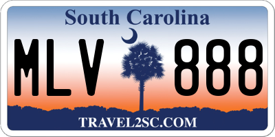 SC license plate MLV888