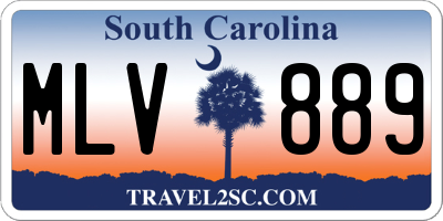 SC license plate MLV889