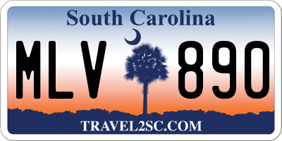 SC license plate MLV890