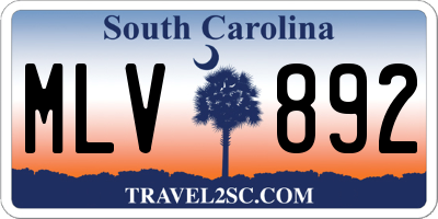 SC license plate MLV892