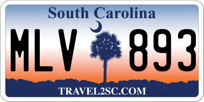 SC license plate MLV893