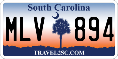 SC license plate MLV894