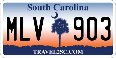 SC license plate MLV903