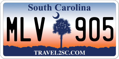 SC license plate MLV905