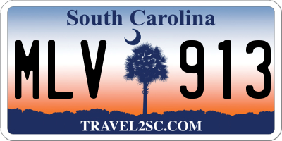 SC license plate MLV913
