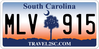 SC license plate MLV915
