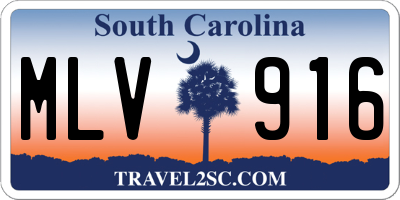SC license plate MLV916