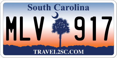SC license plate MLV917