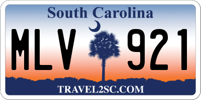 SC license plate MLV921