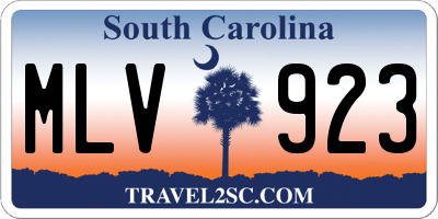 SC license plate MLV923