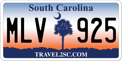 SC license plate MLV925