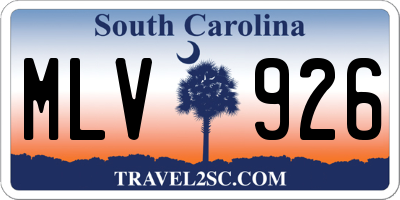 SC license plate MLV926