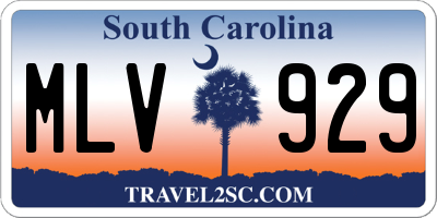SC license plate MLV929