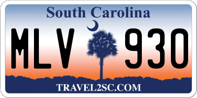 SC license plate MLV930
