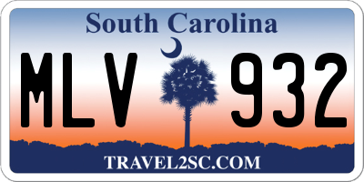 SC license plate MLV932