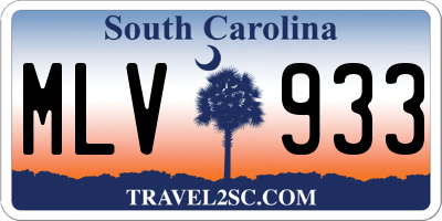 SC license plate MLV933