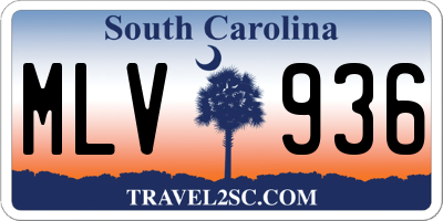 SC license plate MLV936