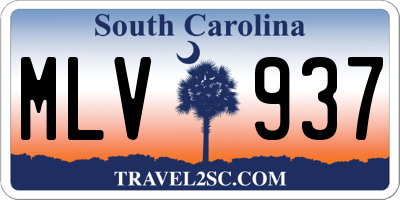 SC license plate MLV937