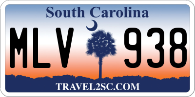 SC license plate MLV938