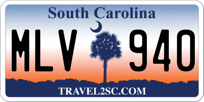 SC license plate MLV940